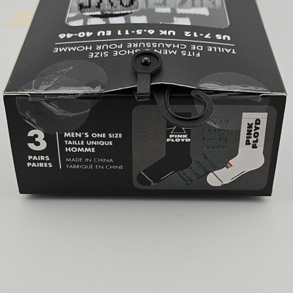 Pink Floyd Socks 3 (Three) Pairs Size 7-12 Black, White, & Gray Y2K Retro Rock - Picture 7 of 13